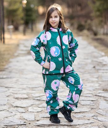 Thermal SET - Waterproof Softshell Pants And Hoodie Little Hearts