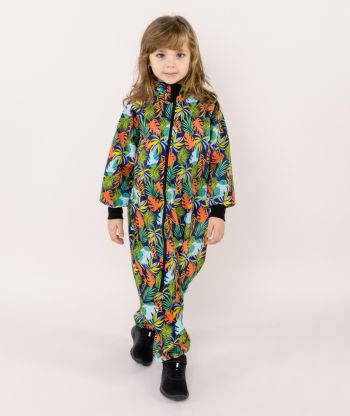 Waterproof Softshell Overall Comfy Colorful Leaves Jumpsuit