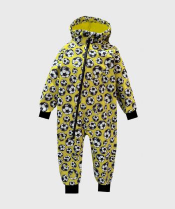 Waterproof Softshell Overall Comfy Footballs Yellow Jumpsuit