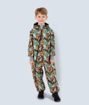 Waterproof Softshell Overall Comfy Tiger Jumpsuit
