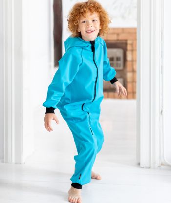 Waterproof Softshell Overall Ice Blue Jumpsuit